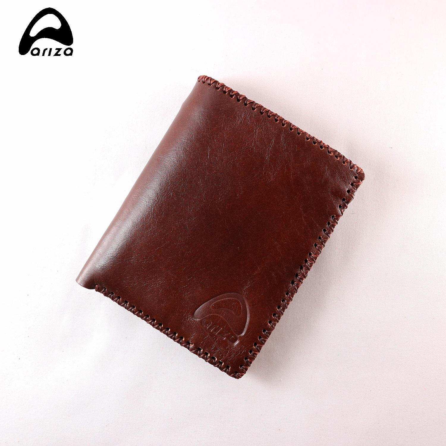 Bóp ví nam đứng da bò da sáp thật (100%)Thủ Công ARIZA ( PHAT TIEN SHOP bảo hành 12 tháng)