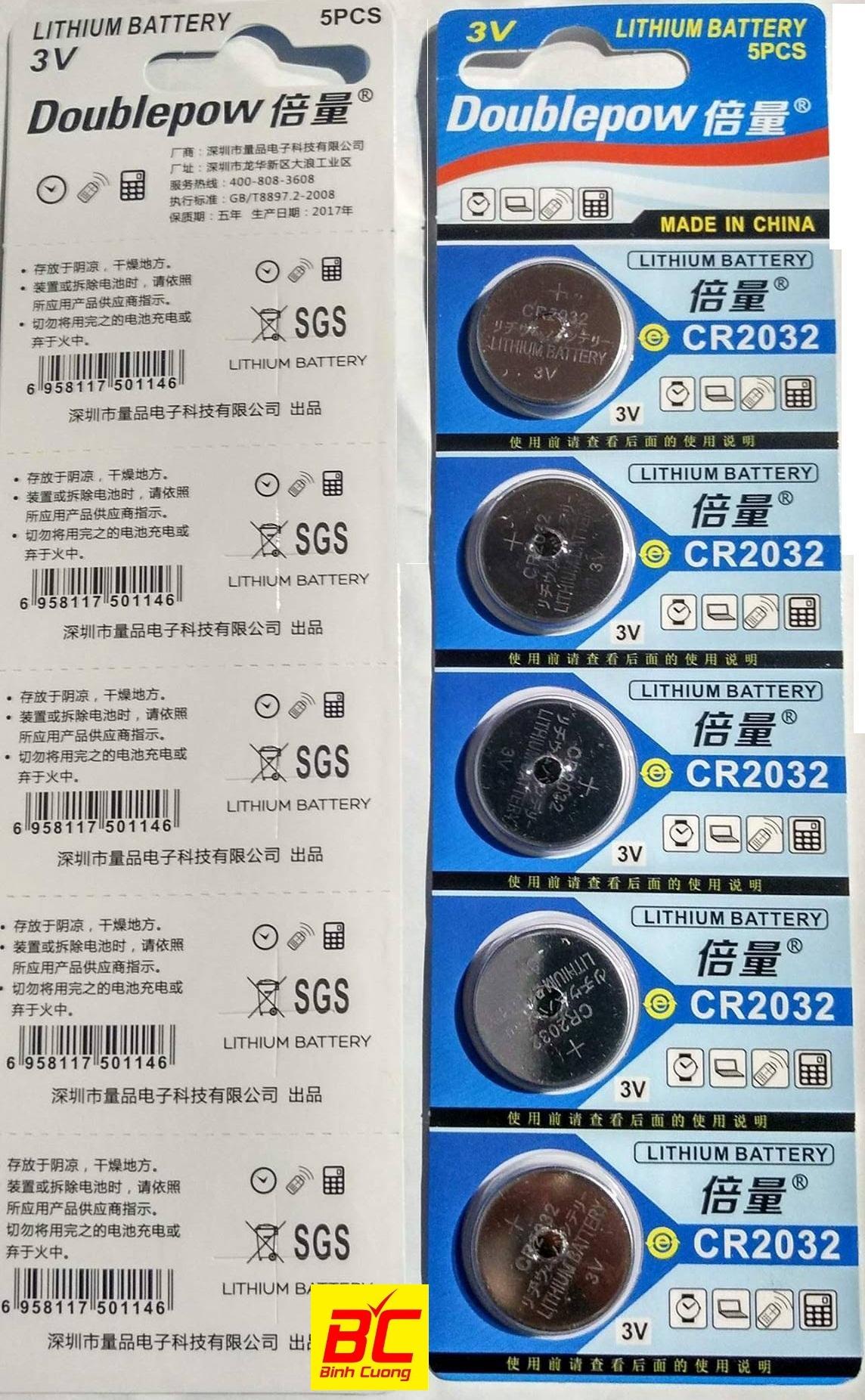 5 VIÊN PIN CÚC ÁO DOUBLEPOW LITHIUM CR2032