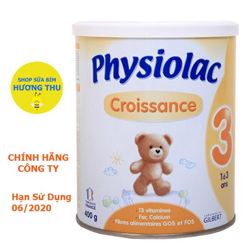 Sữa bột Physiolac Croissance số 3 lon 400g (dành cho bé 1 - 3 tuổi)