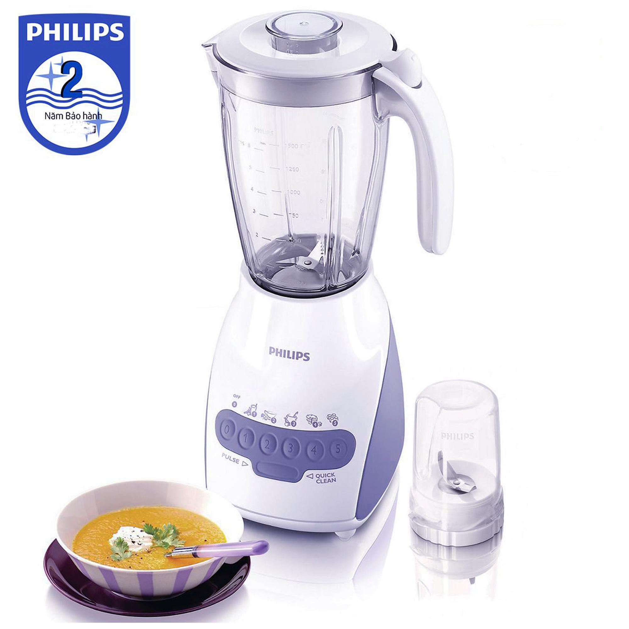 Máy xay sinh tố Philips HR2115 2L (Trắng) - Hàng nhập khẩu
