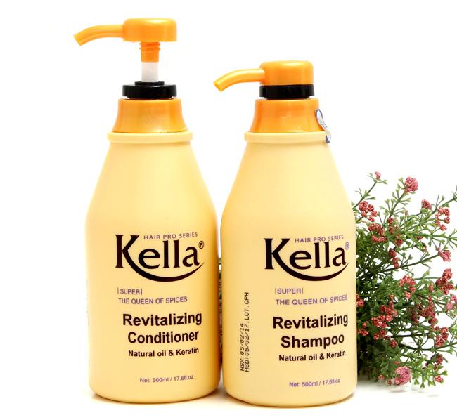 Combo dầu gội + dầu xả Kella phục hồi tóc hư hại Vàng