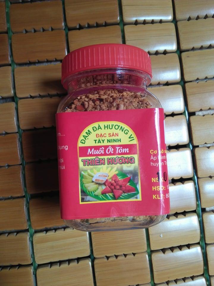 Muối ớt tôm tây ninh thiên hương hũ 80g ngon rẻ - date mới