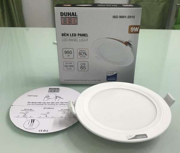 Combo 5 đèn panel tròn âm trần siêu mỏng Duhal 9W, mã số SDPT209