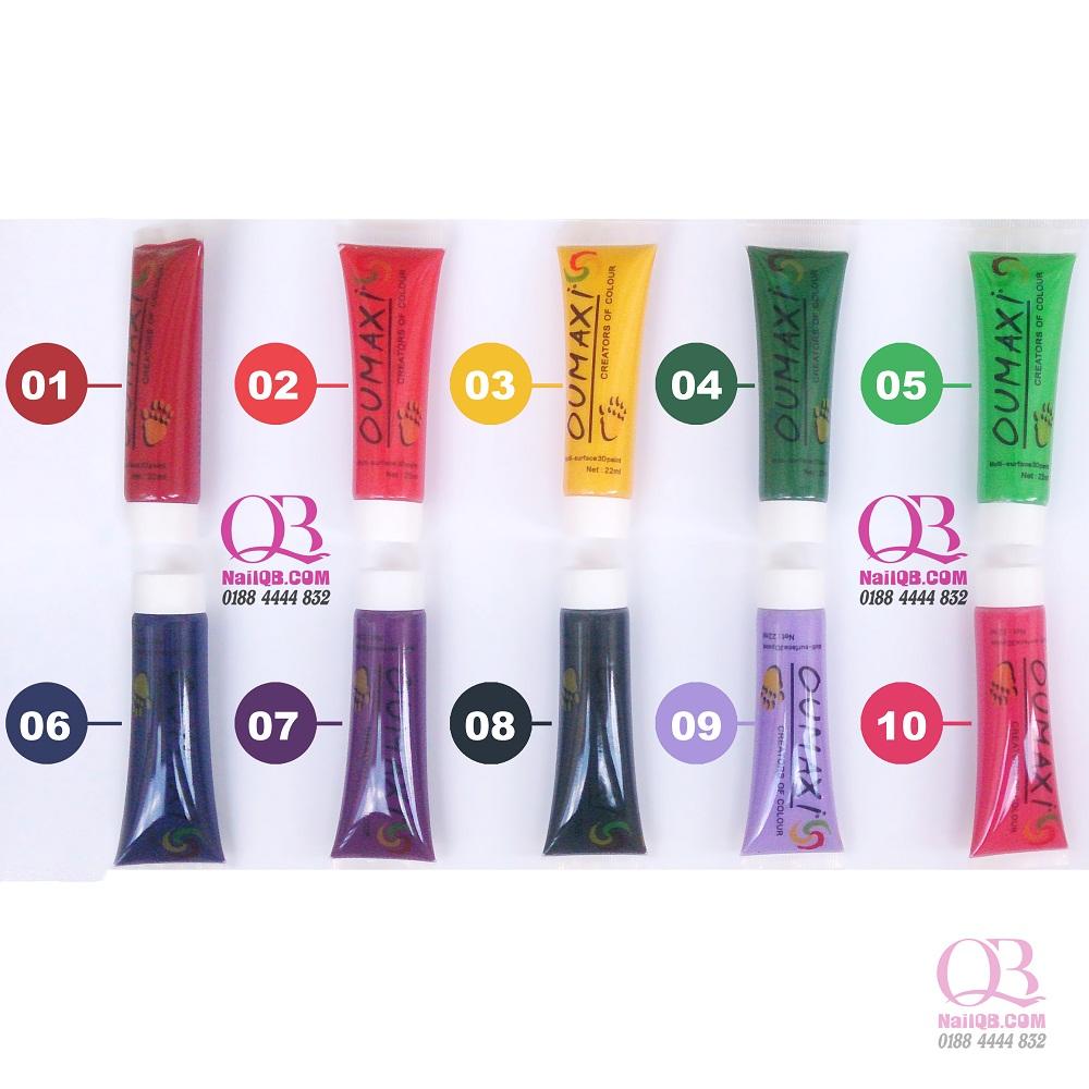 Màu vẽ móng bột vẽ cọ bản 3D Oumaxi 22ml (không cần hơ đèn UV)