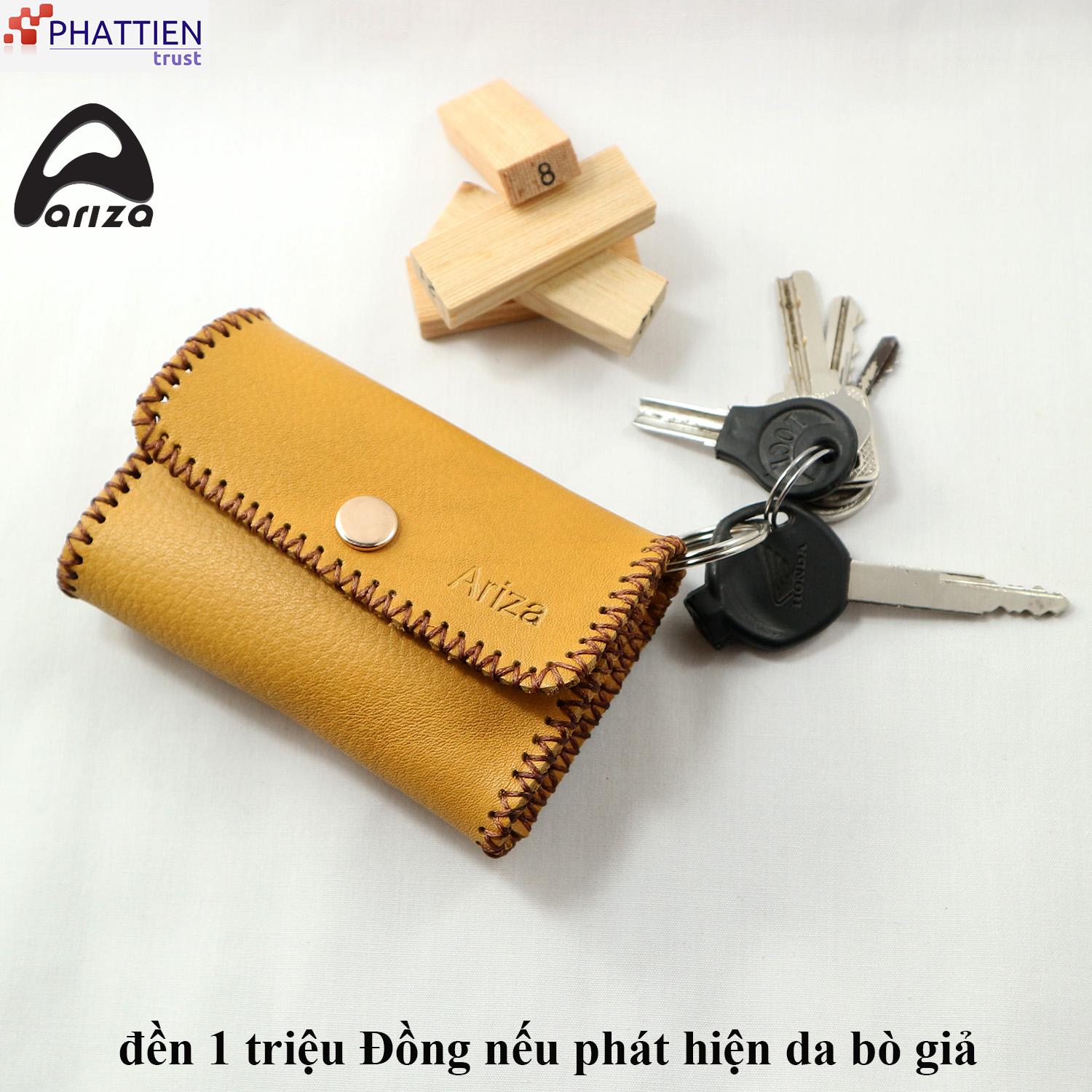 Bóp móc chìa khóa da bò thật 100% Ariza (Phát Tiến Shop)