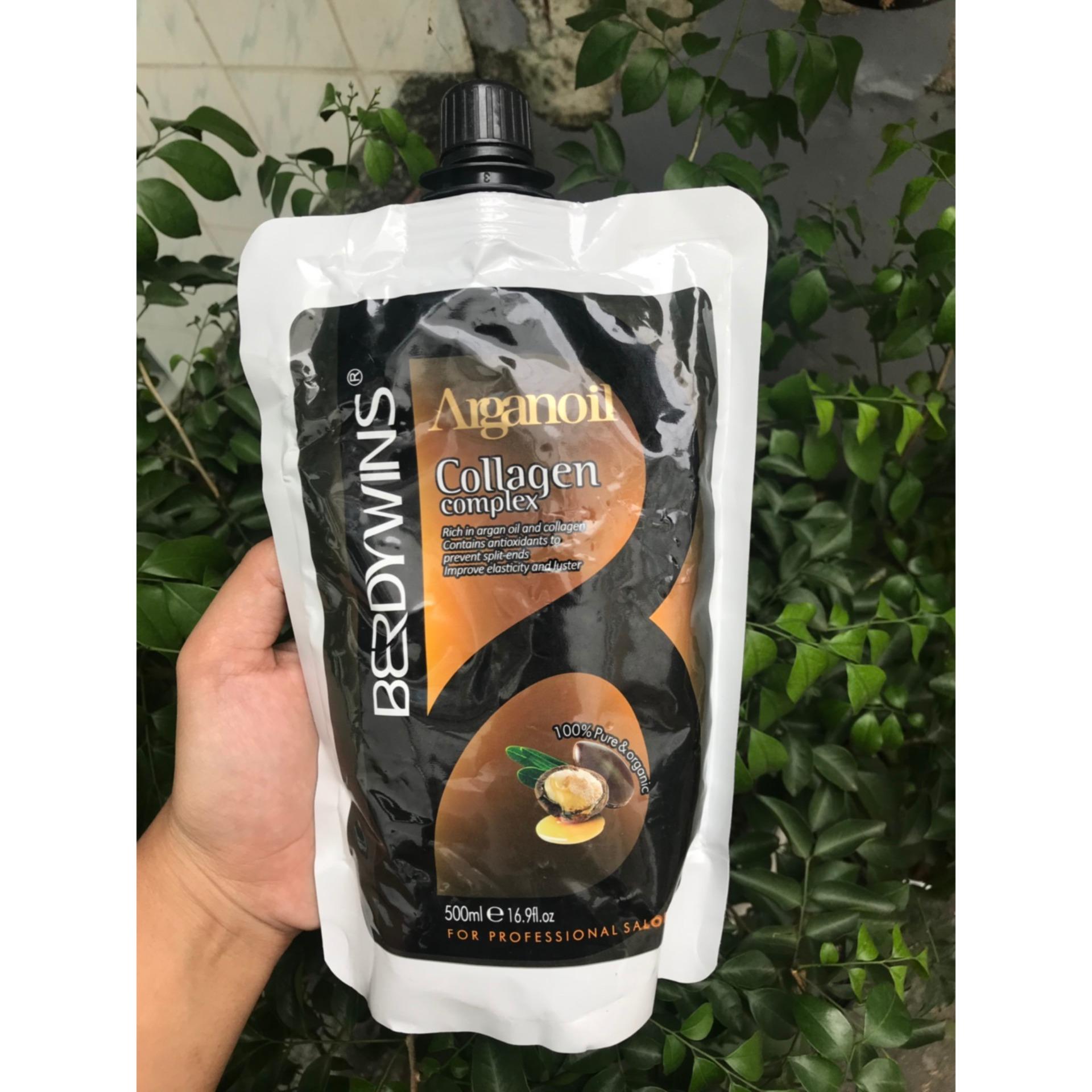 Hấp phục hồi tóc Collagen Berdywins Arganoil 500ml