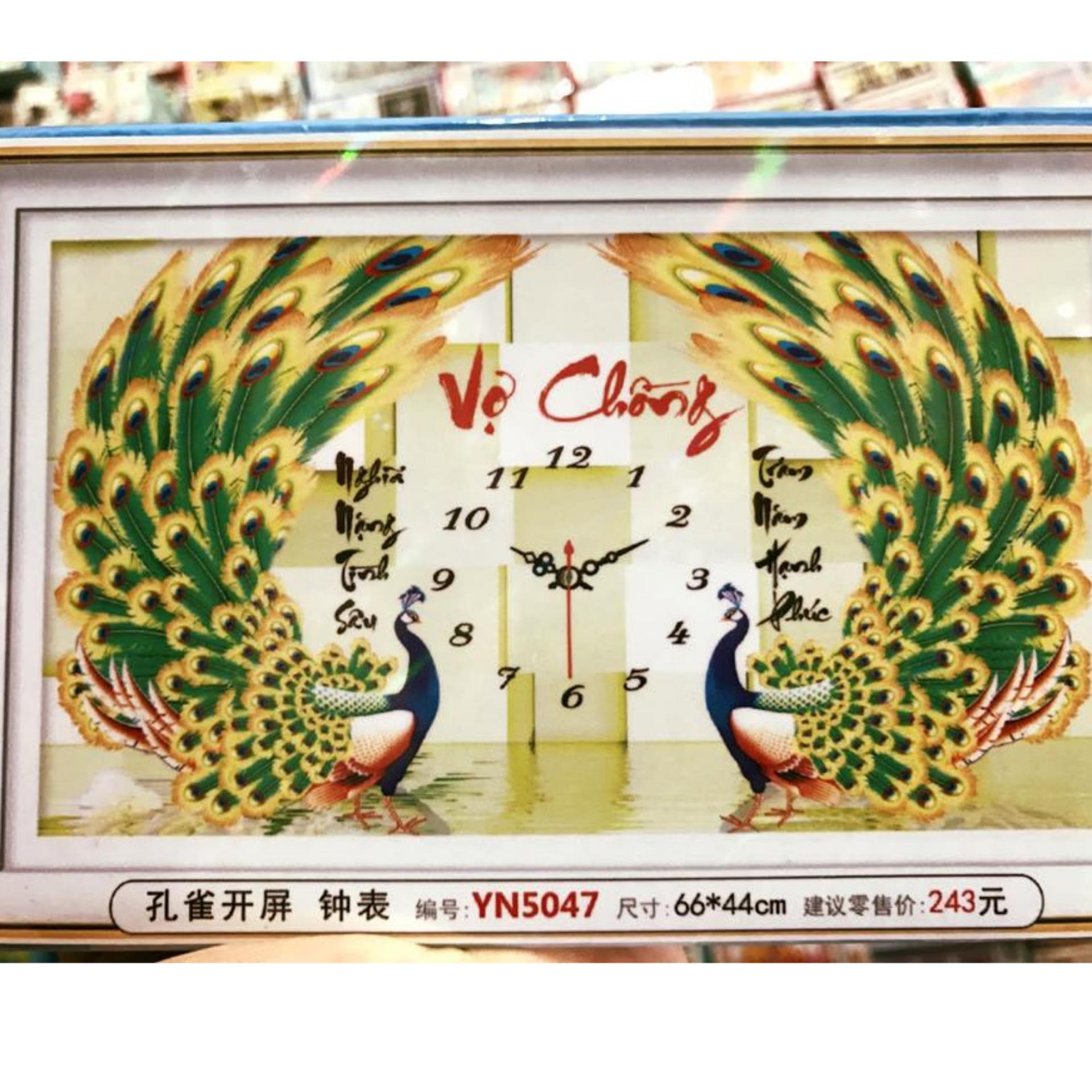 Tranh đính đá đồng hồ vợ chồng YN5047