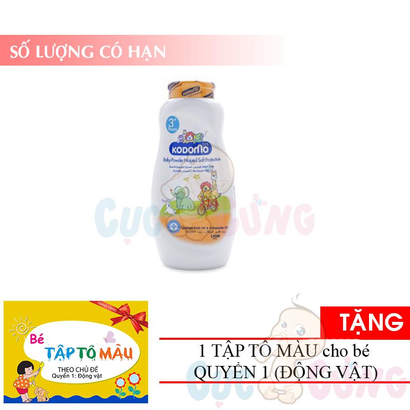 Phấn chống côn trùng Kodomo 50g - Protection TẶNG 1 quyển tô màu - phan cong con trung cho be