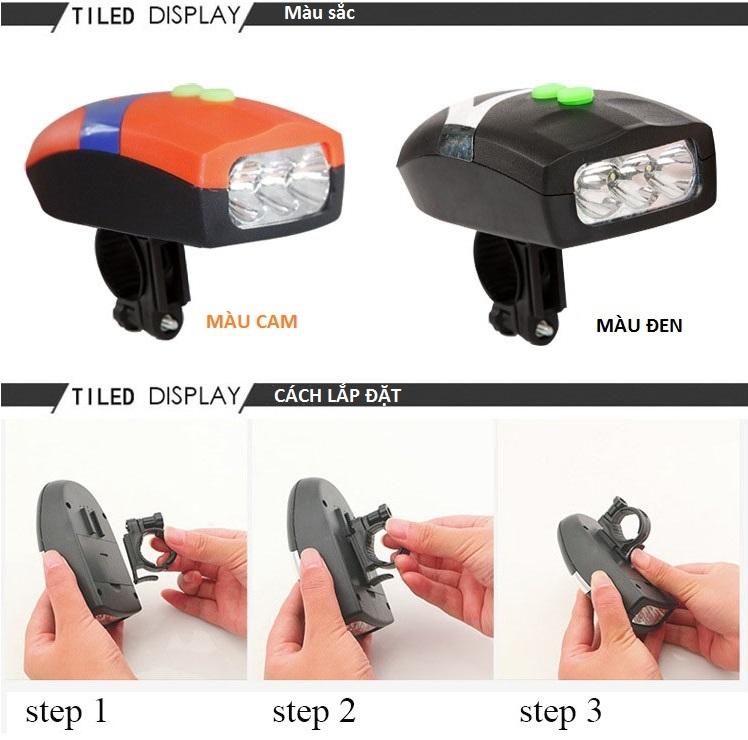 [HCM]Combo Đèn Chiếu Hậu Cảnh Báo Và Đèn Chiếu Sáng Kiêm Còi Xe đạp
