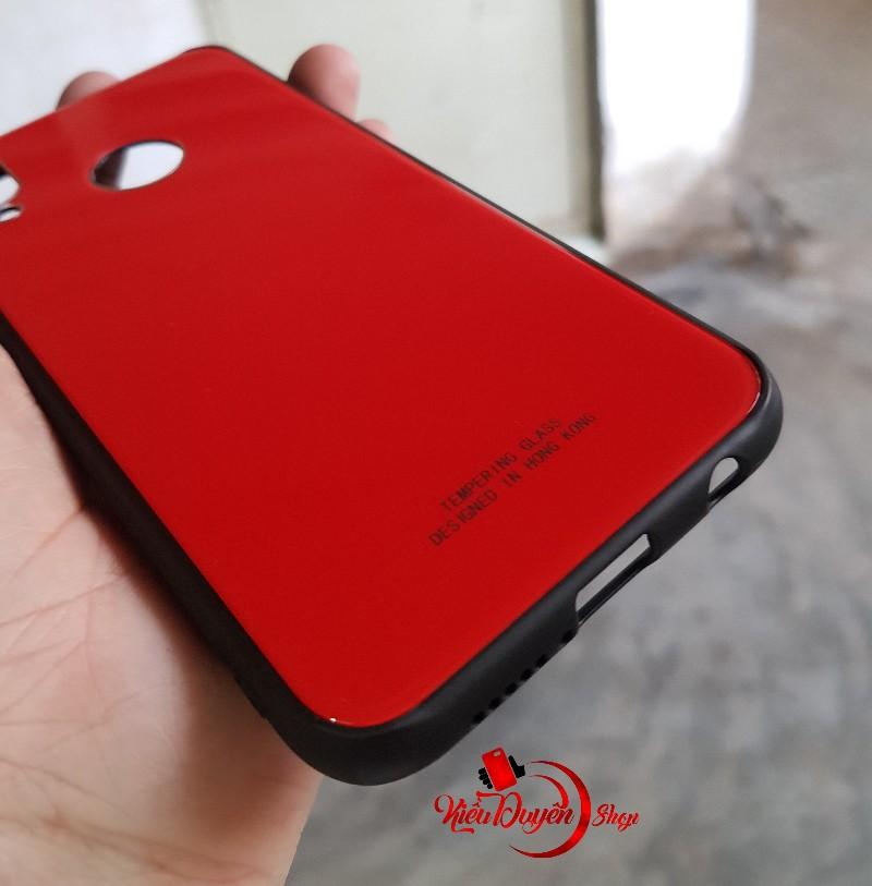 Ốp lưng kính Huawei Nova 3e,viền nhựa dẻo