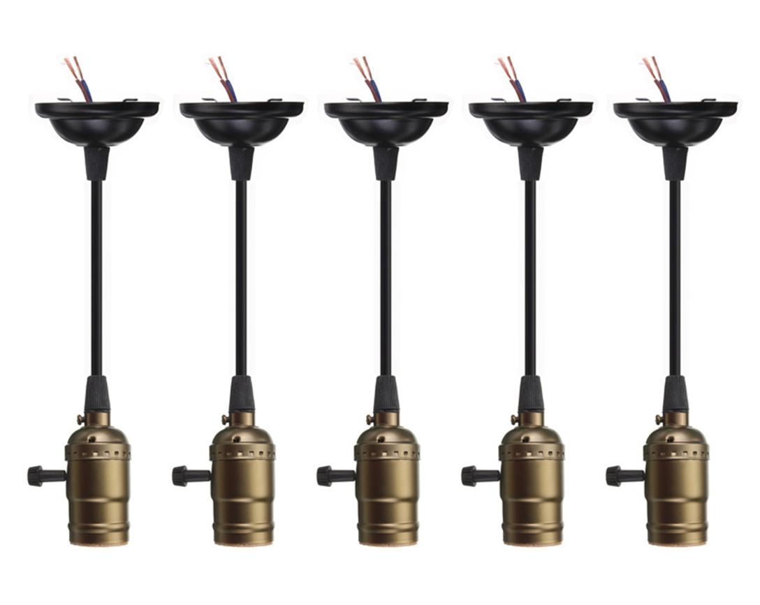 5 dây đèn thả cổ điển vintage e27 220v công tắc đui đèn