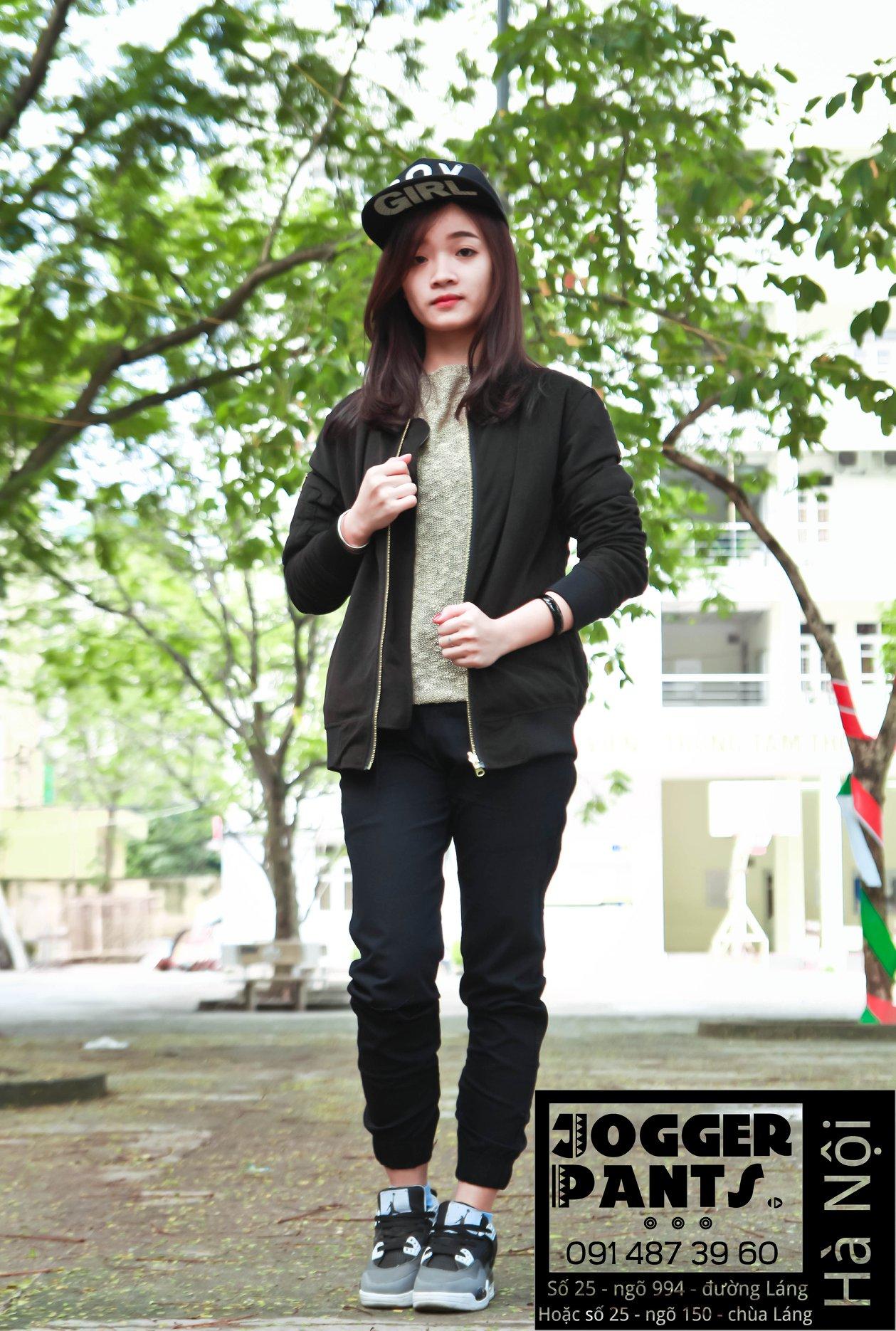 Quần jogger kaki bo gấu