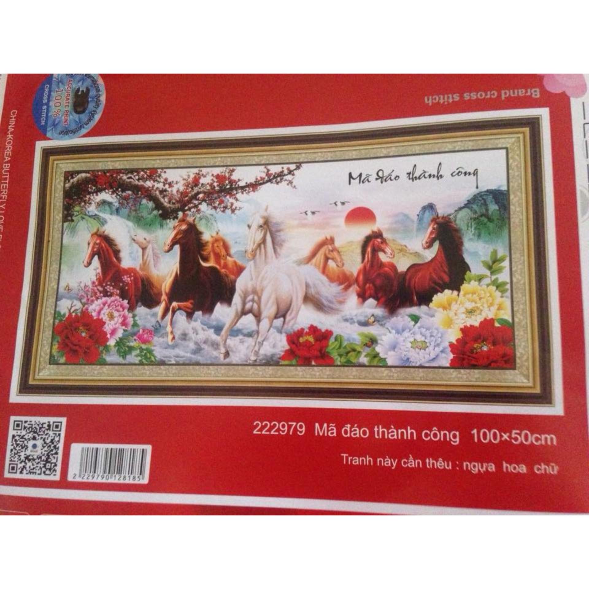 Tranh thêu chữ thập Mã đáo thành công DLH-222979-Ngọc Thịnh