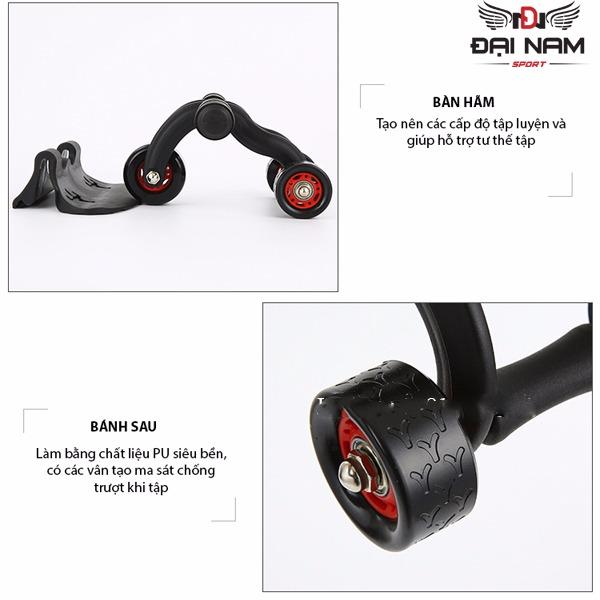 Con lăn tập thể dục 4 bánh DNS cỡ lớn (Tặng kèm thảm lót + tấm chắn)