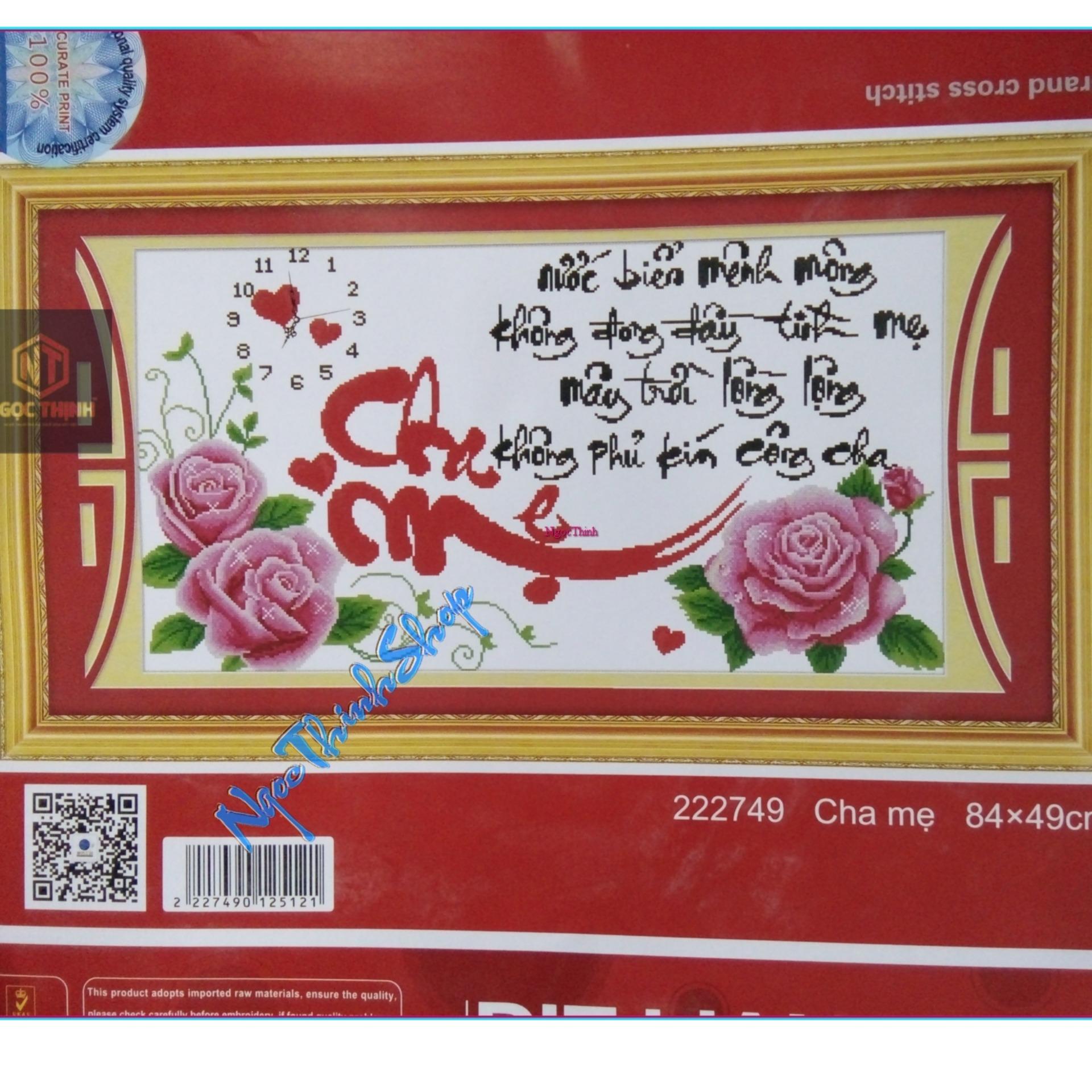 Tranh thêu chữ thập Cha mẹ DLH-222749-Ngọc Thịnh