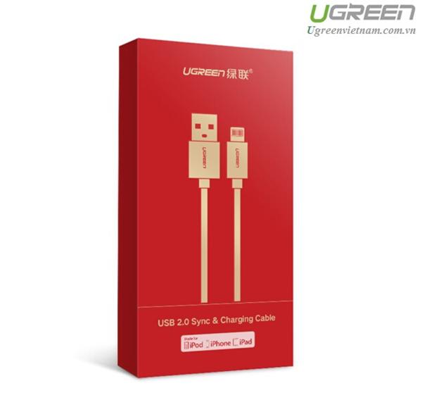 Cáp sạc USB vỏ bọc lưới chuẩn MFI Apple Lightning 1.5m Ugreen 40480 (Đỏ)