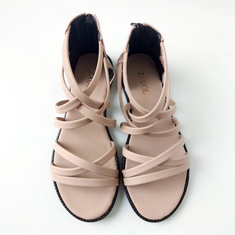 Sandal dây có khóa kéo (hình thật)