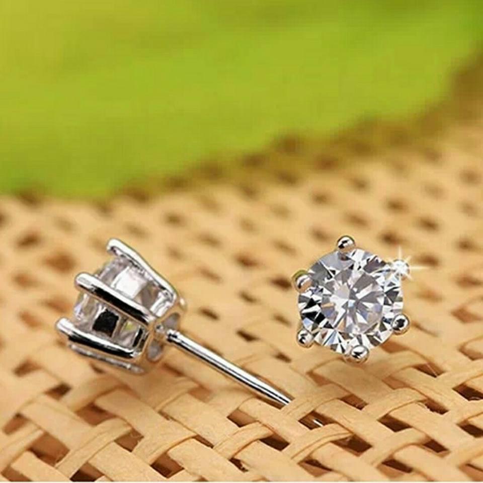 Bông tai titan đá pha lê tròn cực chíu 4mm ĐV: 2 chiếc BT01