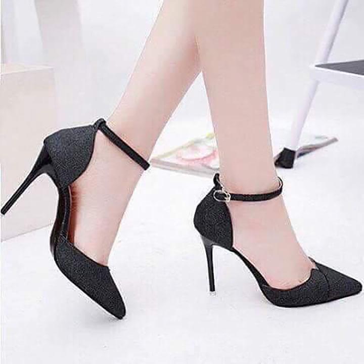 Giày cao gót 8 phân bít mũi kim tuyến LT (BM007)