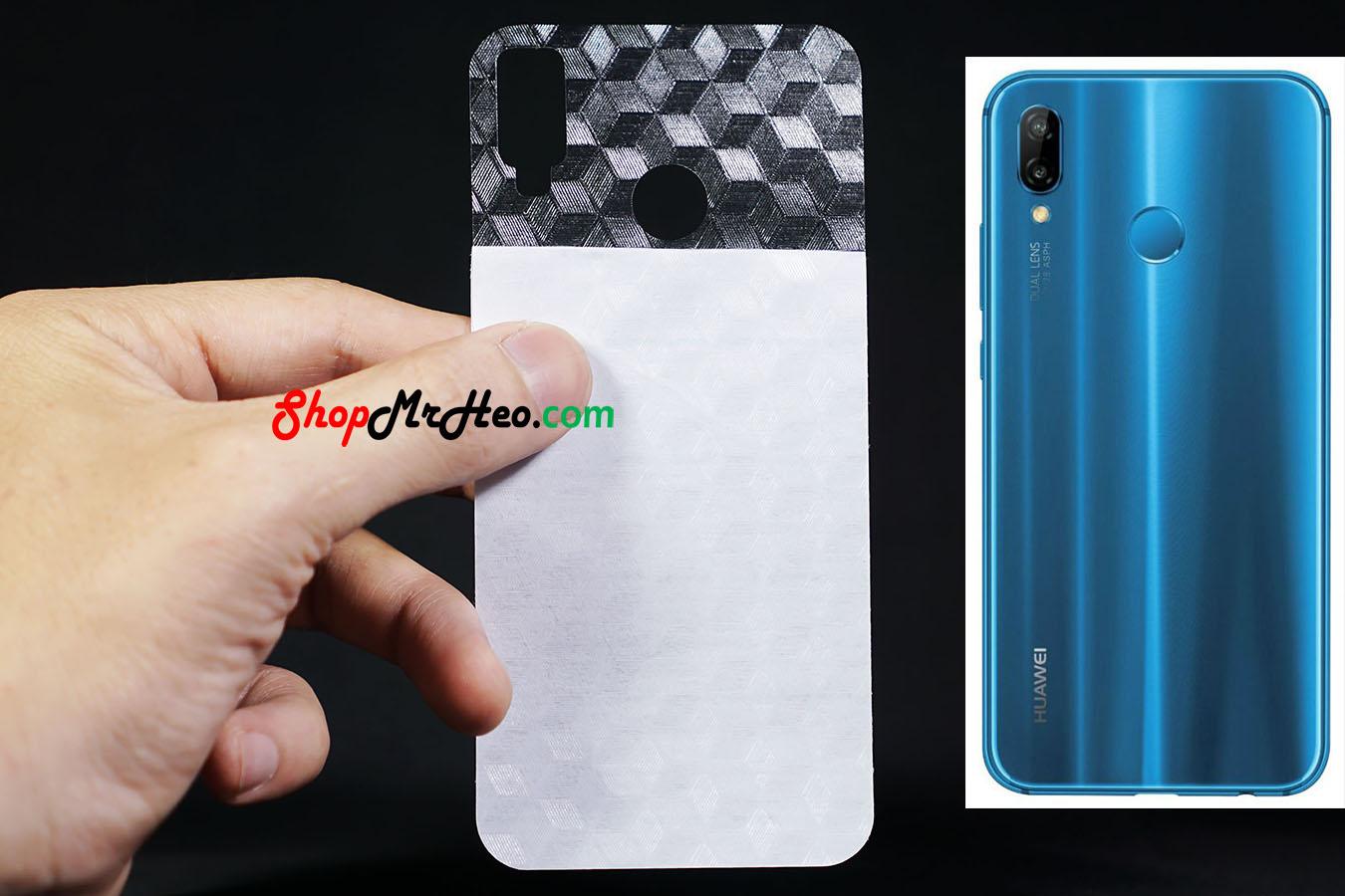[HCM]Bộ 3 Dán Full Mặt Sau Lưng Vân 3D Carbon Huawei Nova 3E
