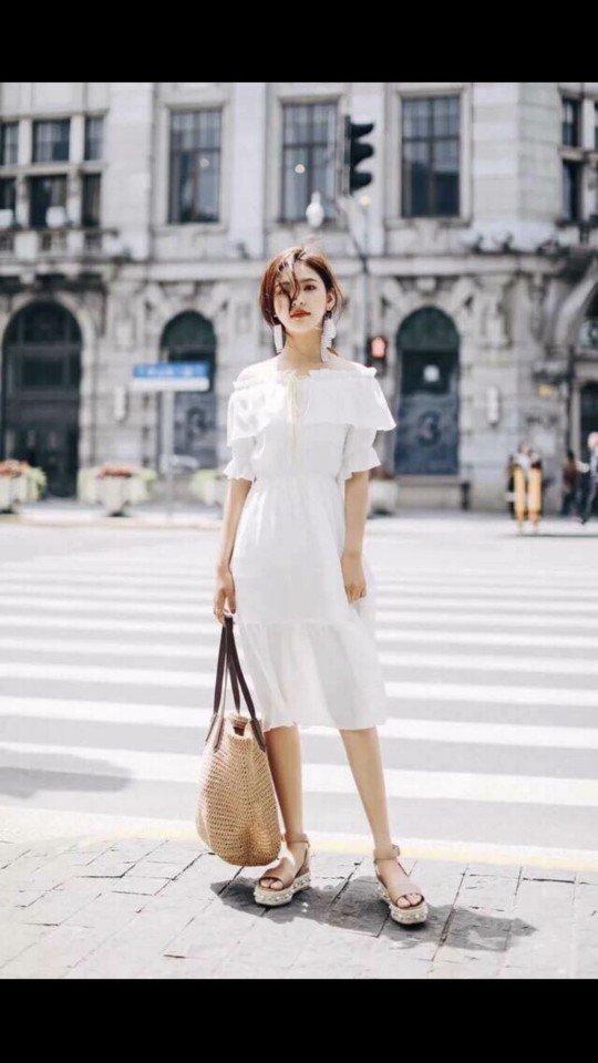 Đầm Maxi bẹt vai