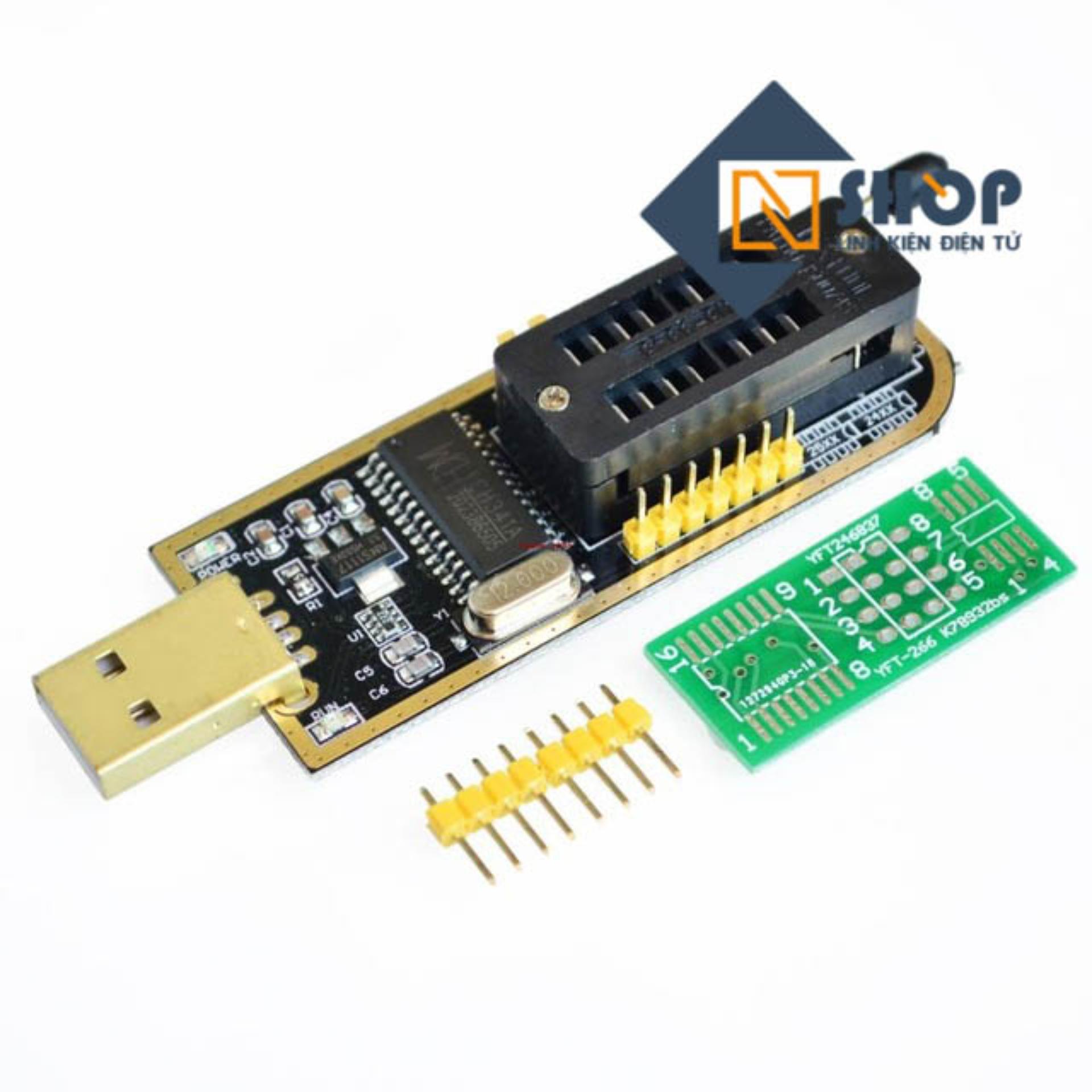 Mạch nạp EEPROM Flash CH341A dòng 24xx 25xx cổng USB