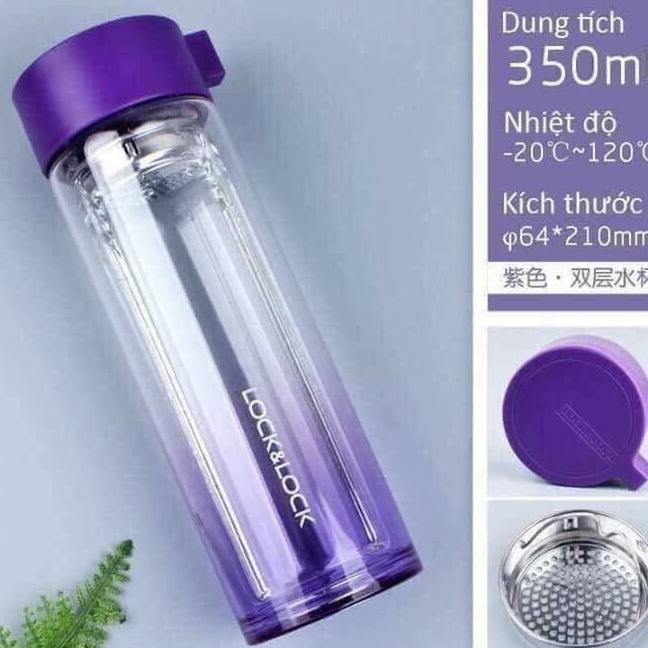 Bình nước thủy tinh chịu nhiệt lock&lock 350ml
