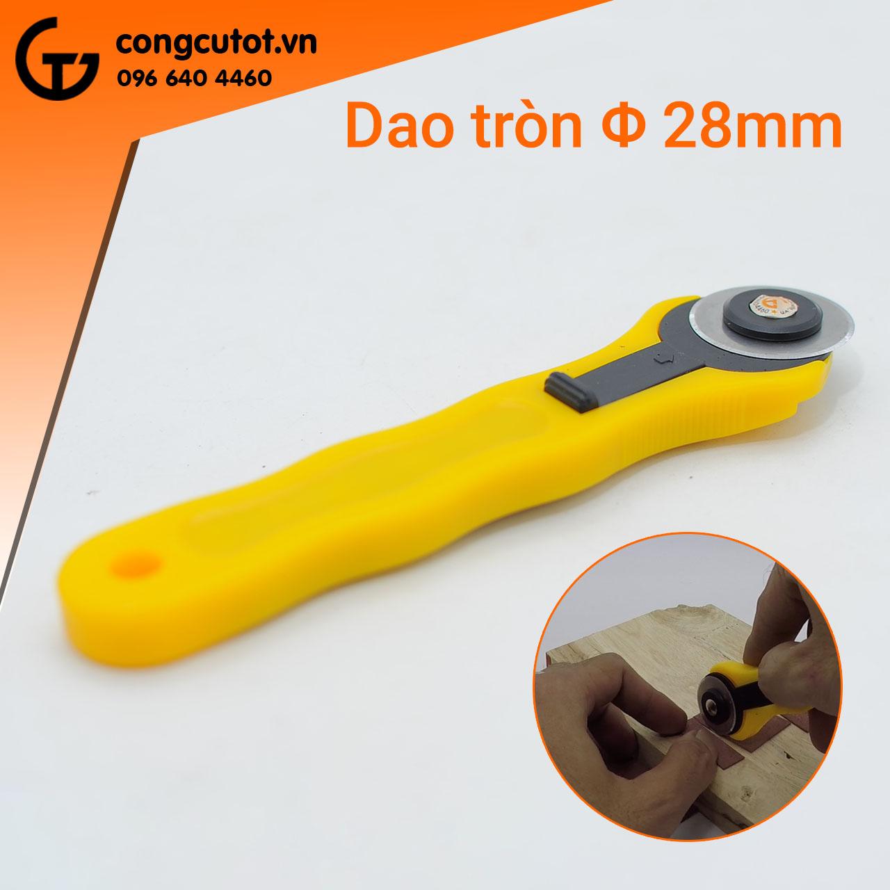 Dao lưỡi tròn chuyên cắt giấy, vải, da 28mm