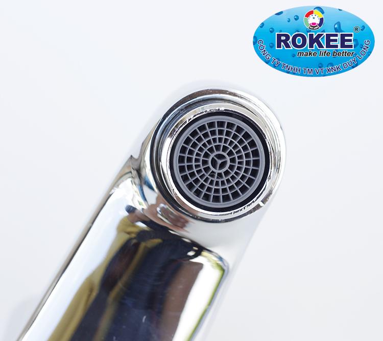 Vòi lavabo lạnh nhấn hơi Rokee DL311 (Trắng bạc)