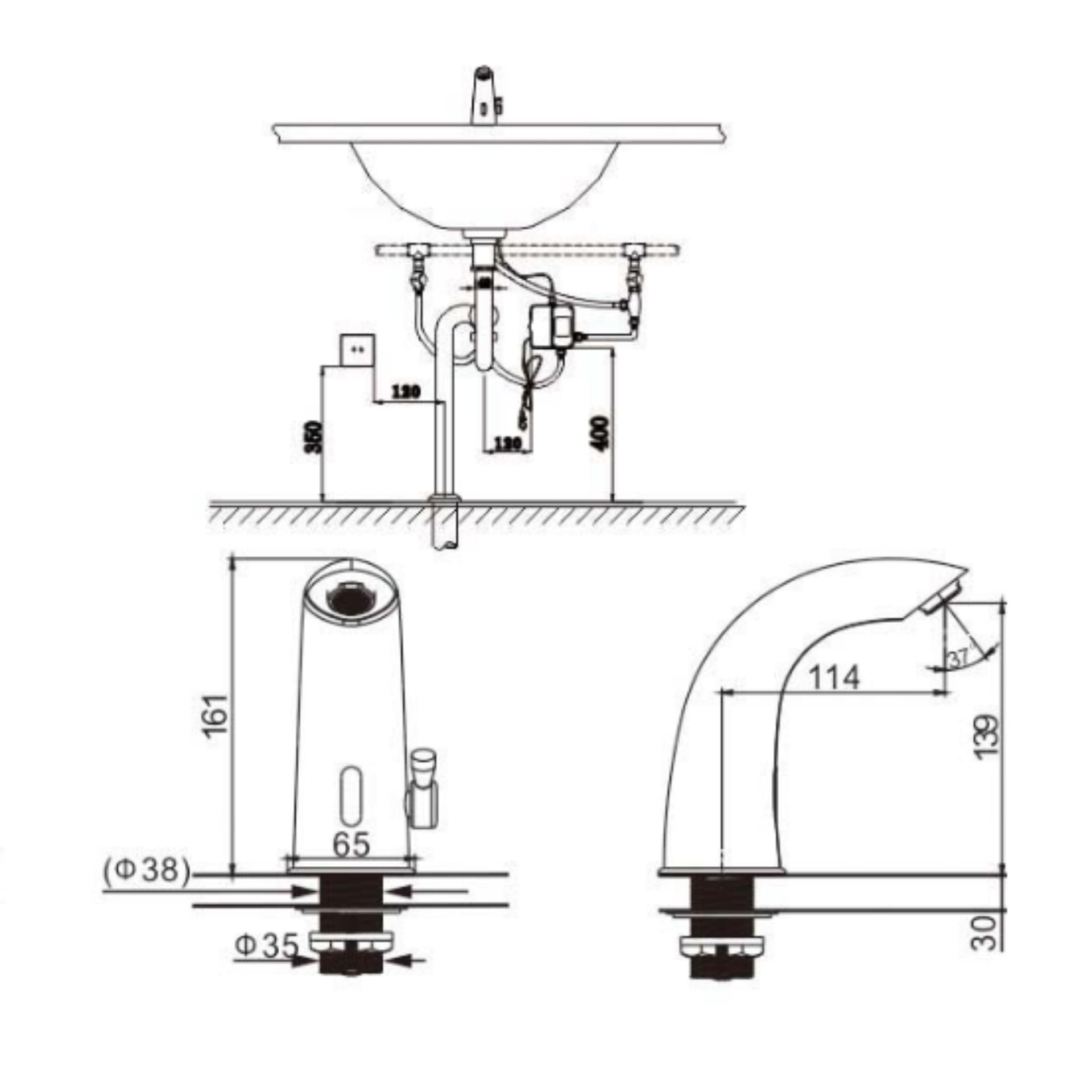 Vòi lavabo cảm ứng (nóng lạnh) ATMOR Model: AT-2331 (AC)