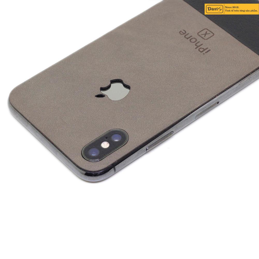 Leather skin for iPhone X -Davis (Gray-black)