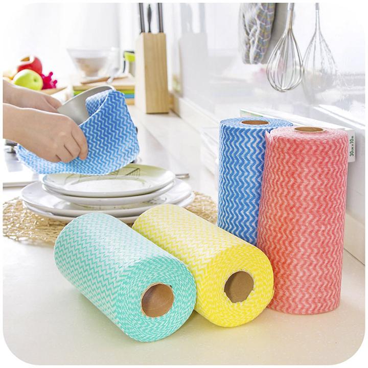 Cuộn Khăn Vải Không Dệt Lau Chén Đĩa ( 50 Miếng)