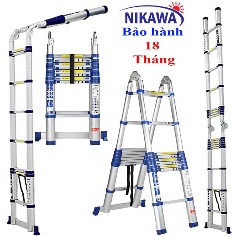 Thang nhôm rút đôi NIKAWA NK38AI - 3,8m công nghệ Nhật Bản