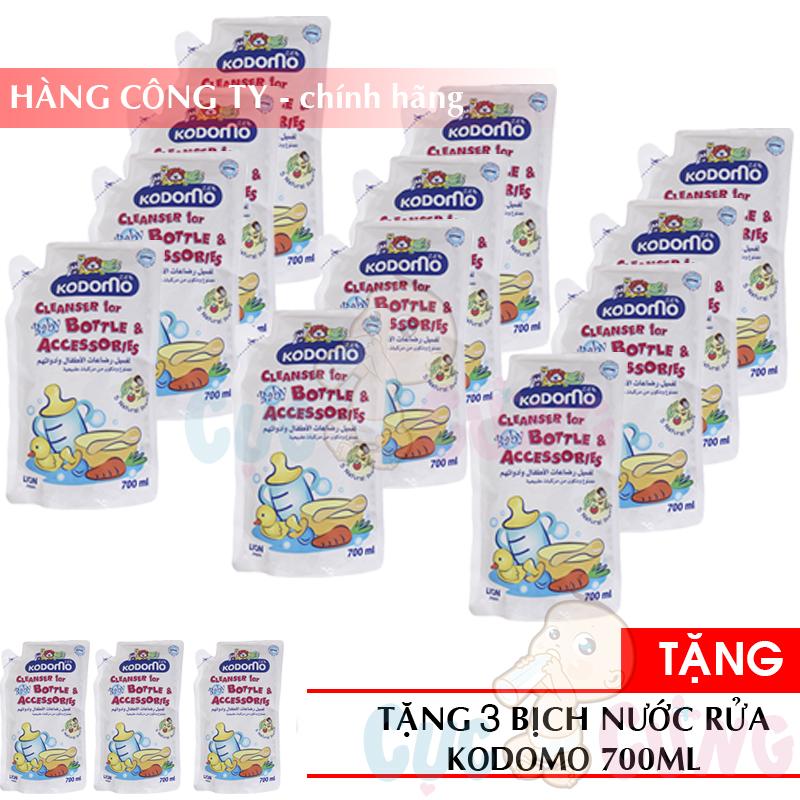 Bộ 12 bịch nước rửa bình sữa kodomo tặng 3 bịch nuoc rua binh sua kodomo cùng loại