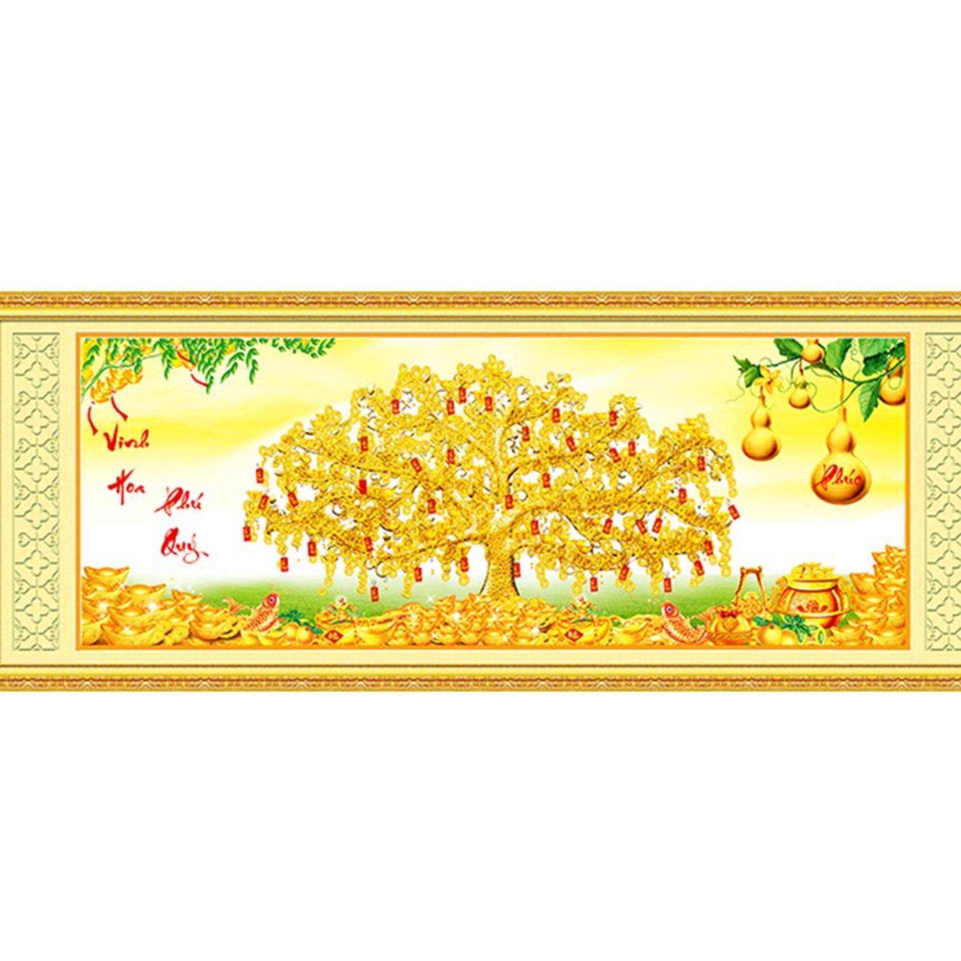 Tranh đính đá cây tiền YN5193-Bảo Ngọc