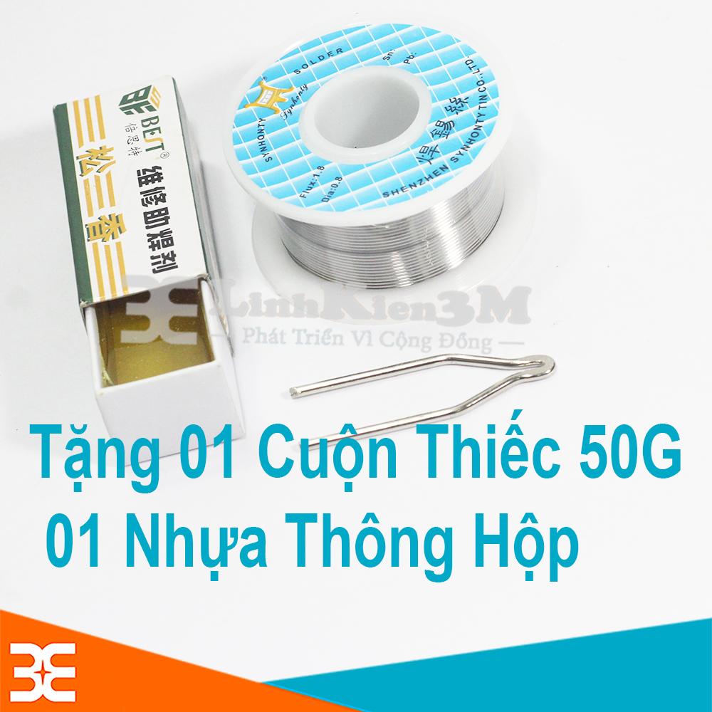 Combo Mỏ Hàn Xung JOUSTMAX JST2901 100W ( Tặng 01 Cuộn Thiếc 63% 50G, 01 Nhựa Thông Hộp )