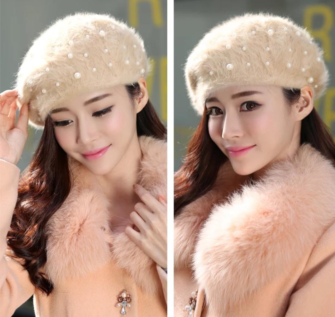 [HCM]Nón bere nữ. mũ beret lông thỏ