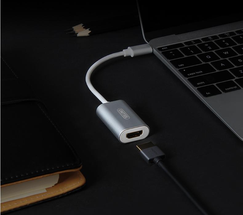 Cáp chuyển USB Type-C sang HDMI 4K*2K Unitek Y-6316 (Bạc)