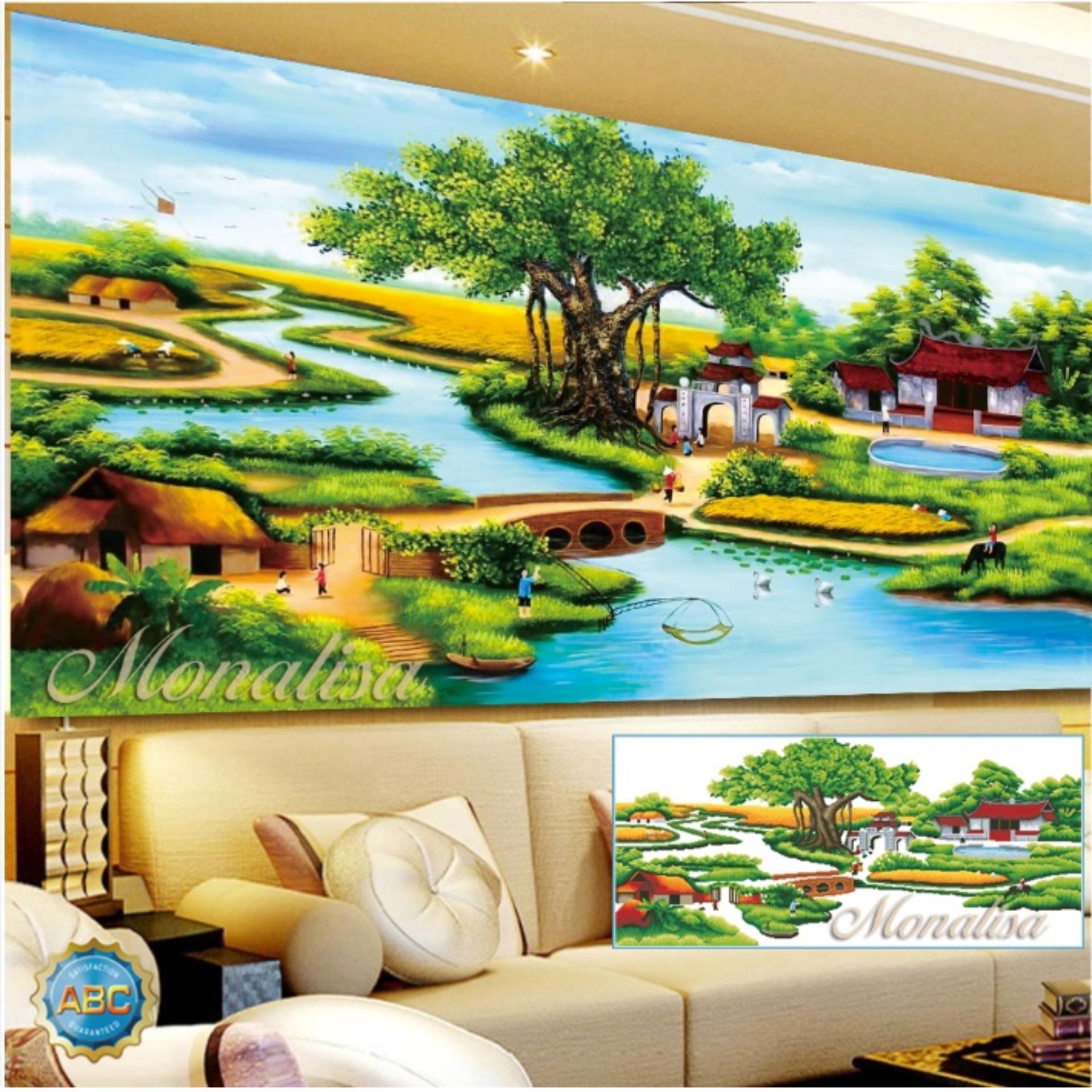Tranh đính đá Phong cảnh làng quê Việt NaMY8168