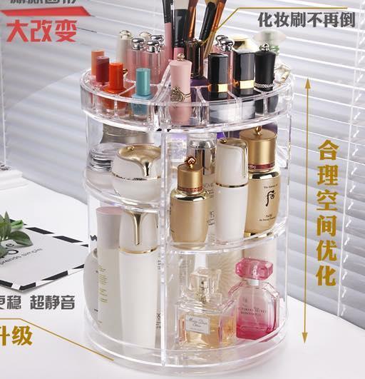 KHAY ĐỰNG MỸ PHẨM ĐA NĂNG XOAY 360 ĐỘ CHẤT LIỆU MICA TRONG SUỐT