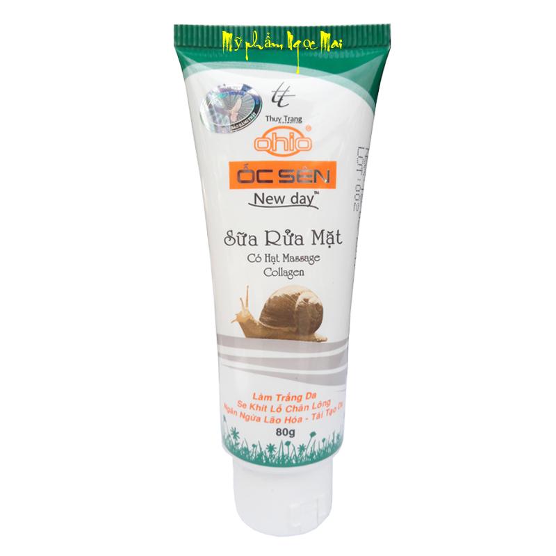 Sữa rửa mặt ốc sên OHIO trắng da Se khít lỗ chân lông Ngăn ngừa lão hóa tái tạo da (80g)