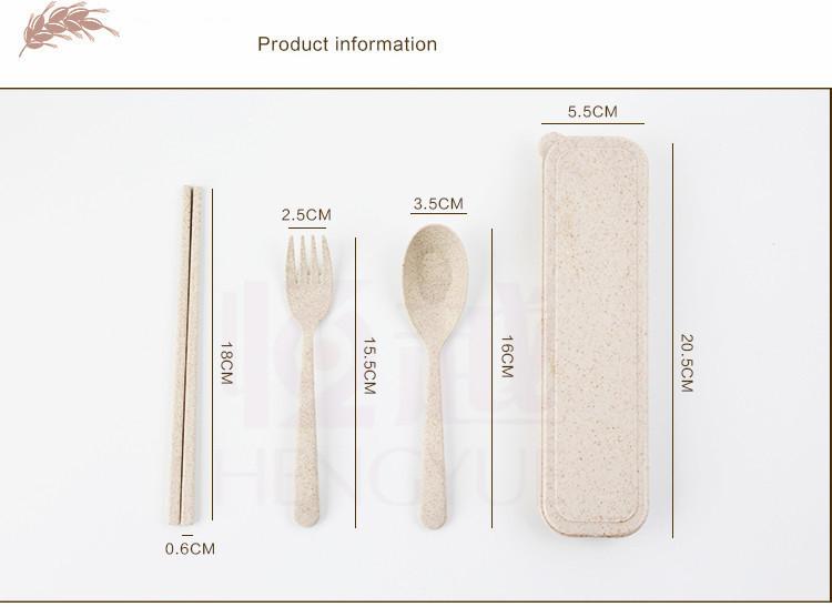 Bộ 3 thìa, dĩa, đũa bằng lúa mạch tiện dụng cho gia đình