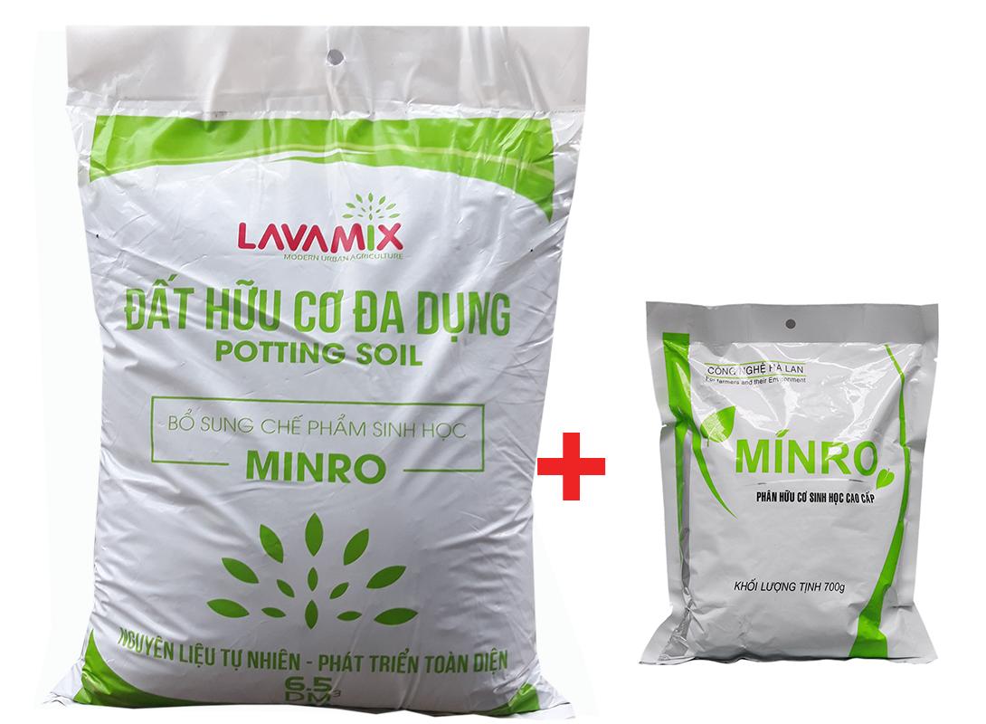 Set of 2 bags of clean soil 5dm3 and pure cow dung 3dm3 for vegetable garden, garden