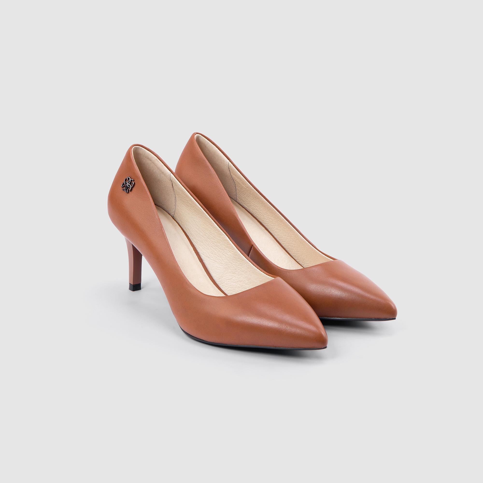 Giày Cao Gót Da Thật Nữ Gosto Work Chic GFW007988NAU (Nâu)