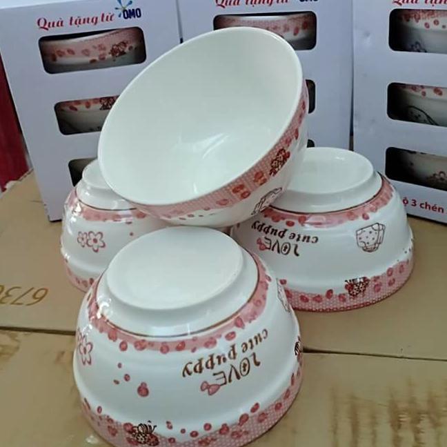 Set 10 chén sứ hoa văn ngộ nghĩnh