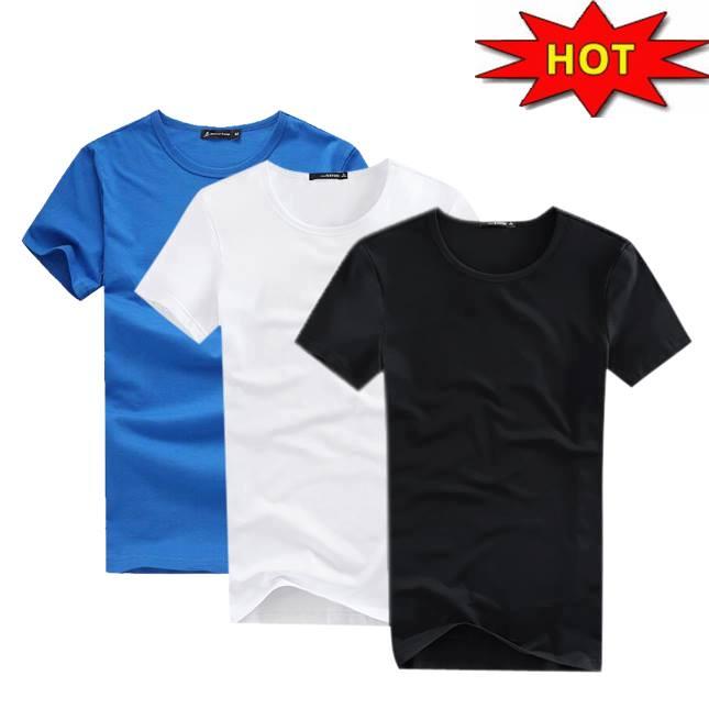 [HCM]Bộ 3 áo thun nam body cổ tròn vải dày mịn thoáng mát ( đen/trắng/xanh )