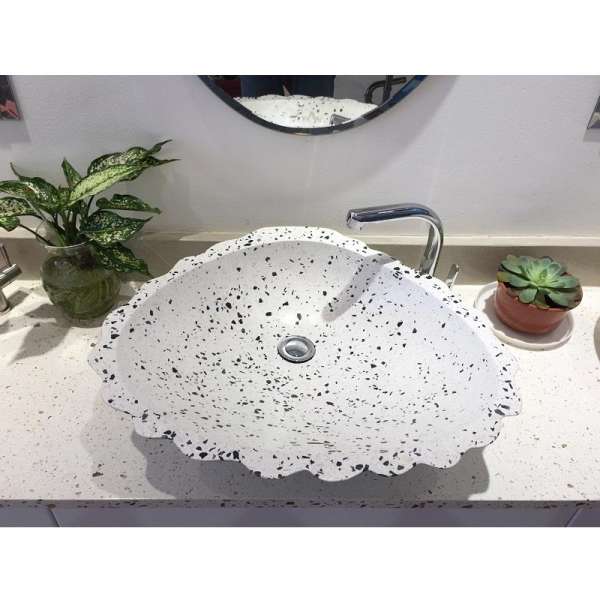 Chậu lavabo rửa mặt hiệu Waterfowl WF1007 hình vỏ sò