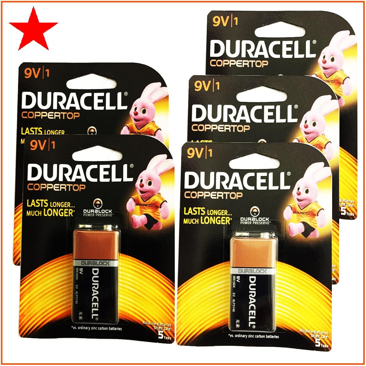 Combo 5 vỉ pin 9V, pin vuông Duracell Alkaline (1 vỉ 1 viên)