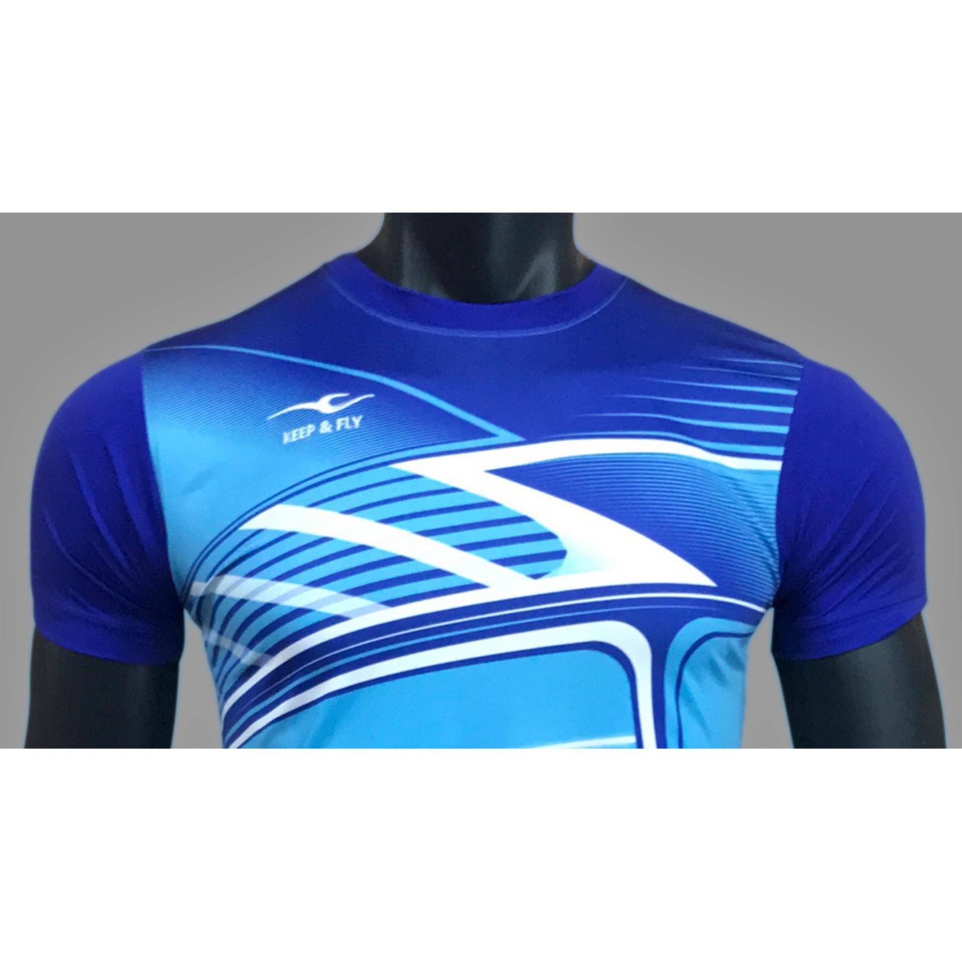 Bộ quần áo bóng đá cao cấp KEEP & FLY Thunder Xanh Ya