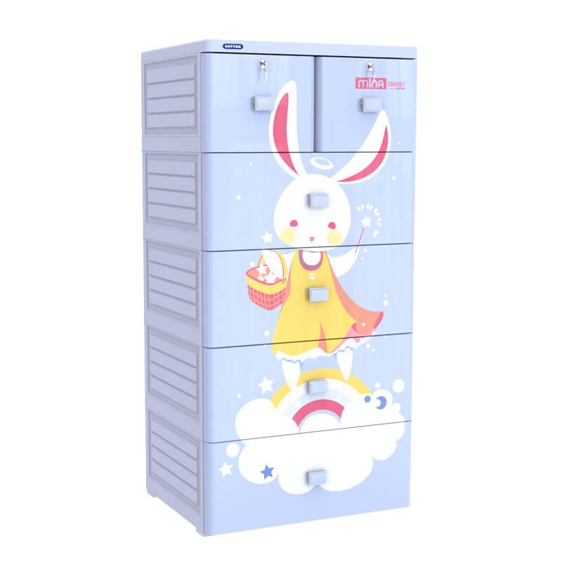 [HCM]Tủ nhựa Duy Tân MINA 5 tầng (Xanh Thỏ Mây)